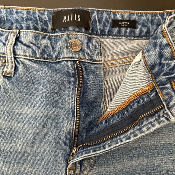 Rails Clayton Jeans Mens 31x31 Blue Slim Fit Straight Stretch Denim - Picture 7 of 13